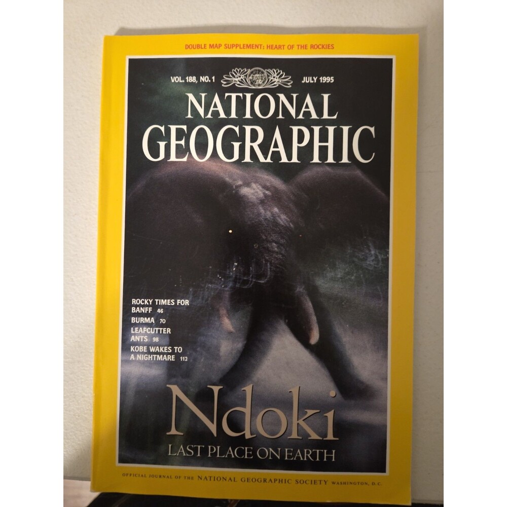 NATIONAL GEOGRAPHIC July 1995 NDOKI Banff BURMA Leafcutter Ants KOBE EARTHQUAKE